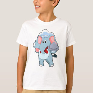 Elephant som Servitör med Platter T Shirt