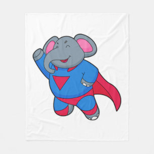 Elephant som Superhjälte Fleecefilt