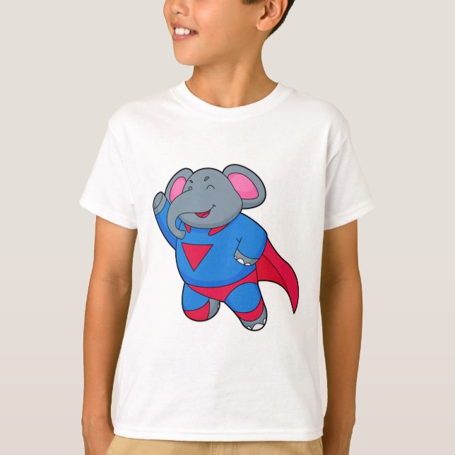 Elephant som Superhjälte T Shirt (Framsida)
