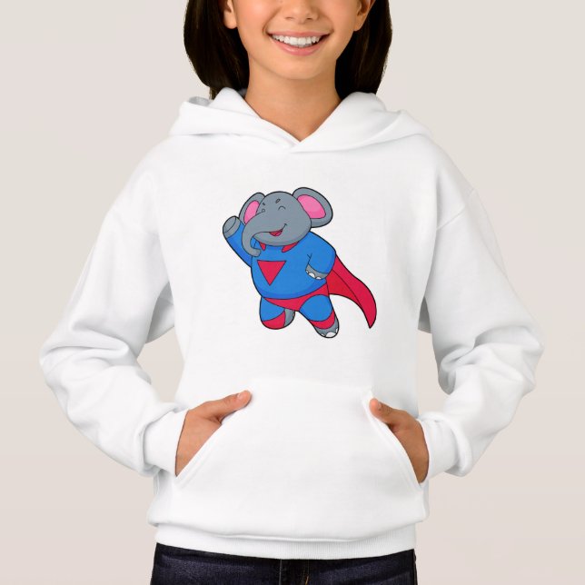 Elephant som Superhjälte T Shirt (Framsida)
