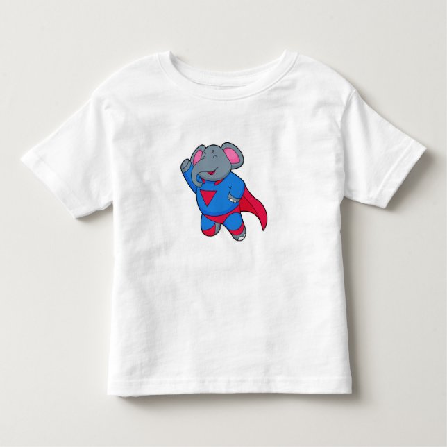 Elephant som Superhjälte T Shirt (Framsida)