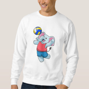 Elephant som Volleyball-spelare med Volleyball Lång Ärmad Tröja