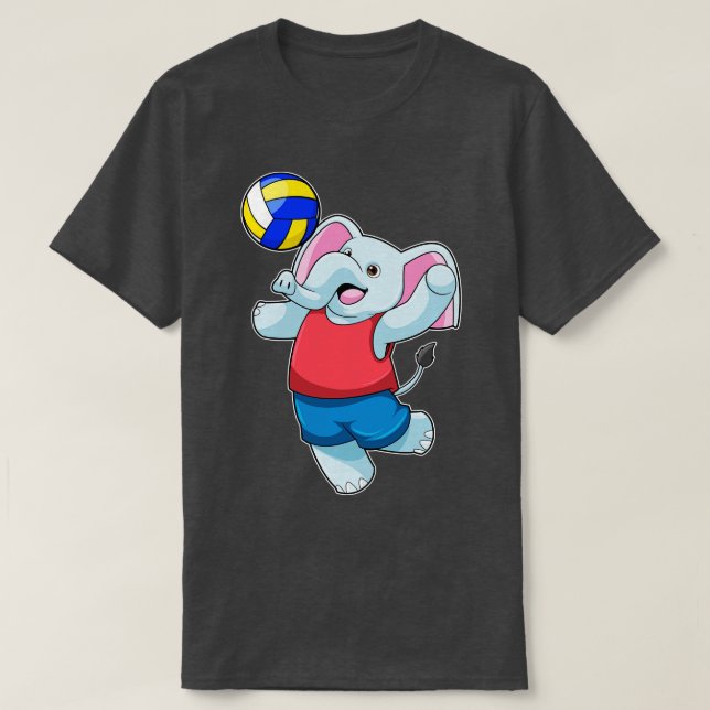 Elephant som Volleyball-spelare med Volleyball T Shirt (Design framsida)
