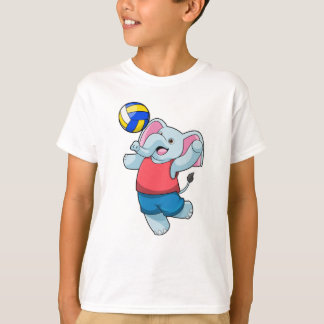 Elephant som Volleyball-spelare med Volleyball T Shirt