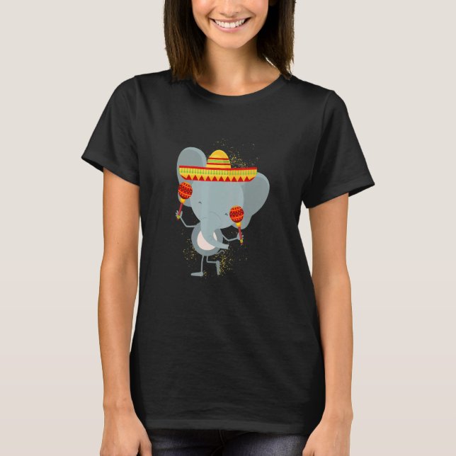 Elephant Spela Maracas Mexican Latin Music Sombr T Shirt (Framsida)