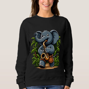 Elephant Spelande Saxophone Funny Music Animal Kär T Shirt
