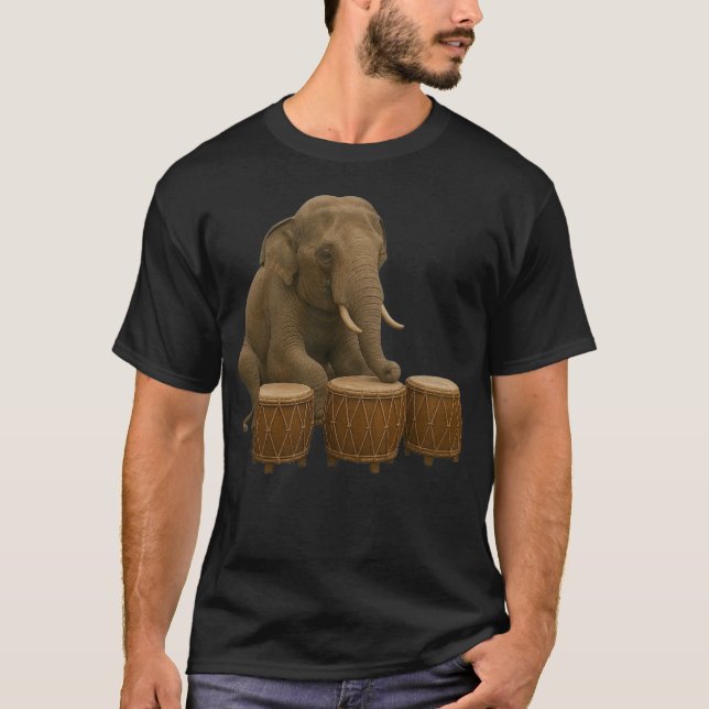 Elephant Speling Drummer T Shirt (Framsida)