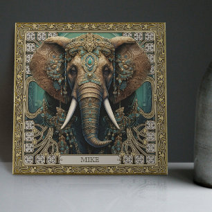 Elephant Spirit Animal Carpetk Jewels Altarpiec Kakelplatta