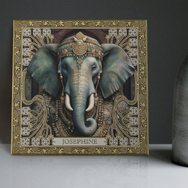 Elephant Spirit Animal Carpetk Jewels Altarpiec Kakelplatta (Skapare uppladdad)