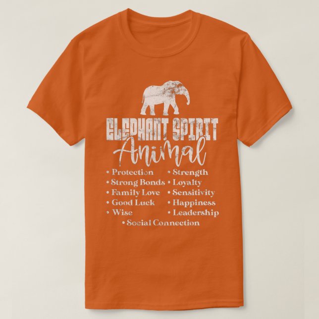 Elephant Spirit Animal Elephants Älskare Distress T Shirt (Design framsida)