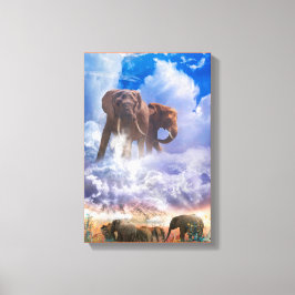 ELEPHANT SPIRITS OF Mount Kilimanjaro Canvastryck