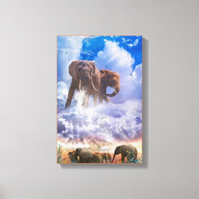 ELEPHANT SPIRITS OF Mount Kilimanjaro Canvastryck (Framsida)