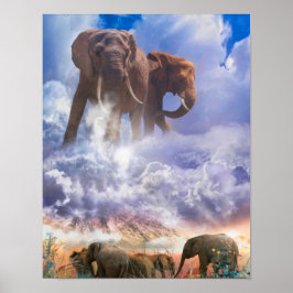 ELEPHANT SPIRITS OF Mount Kilimanjaro Poster