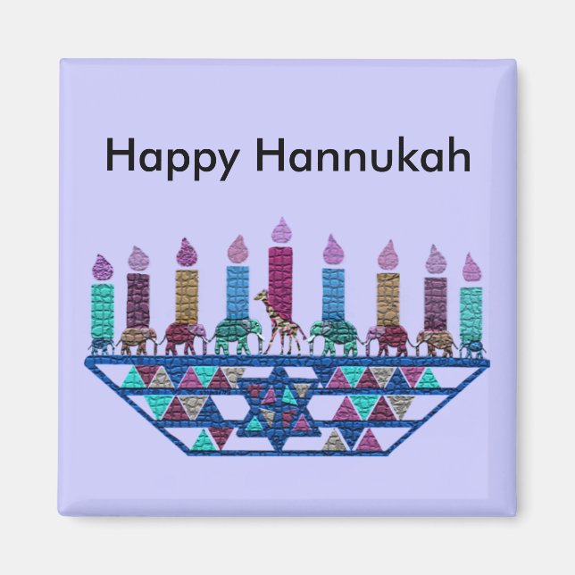 Elephant Star Menorah Magnets Magnet (Framsidan)