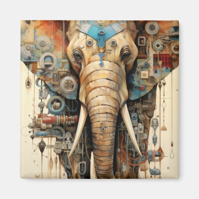 Elephant steampunk artsy magnet (Framsidan)