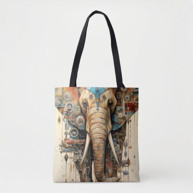 Elephant steampunk artsy tygkasse (Framsida)