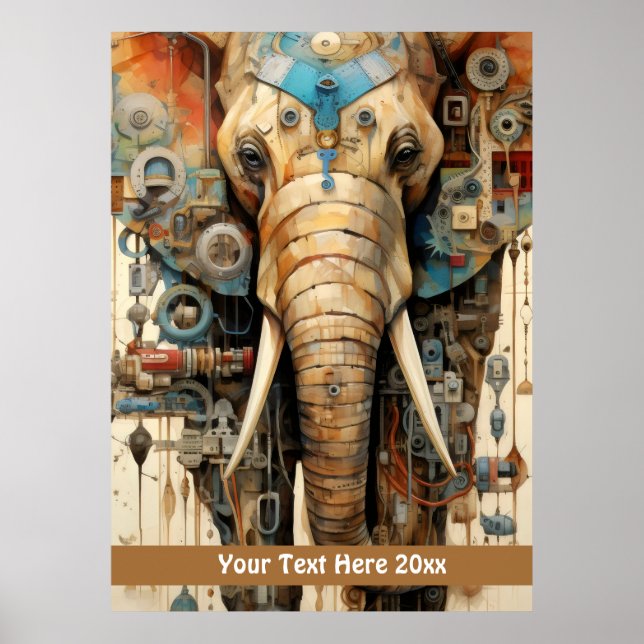 Elephant Steampunk Poster (Framsidan)