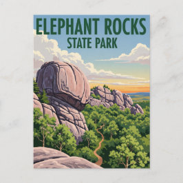 Elephant Sten State Park Missouri Travel Vykort