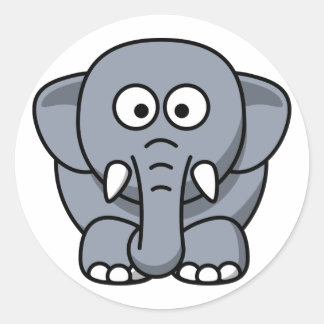 Elephant Stickers Runt Klistermärke