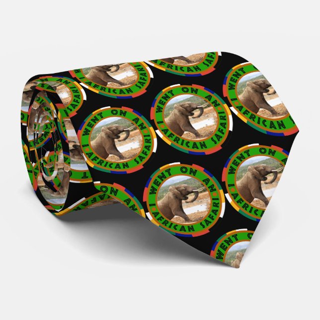 Elephant Stigning Afrika Circle Neck Tie Slips (Rullad)