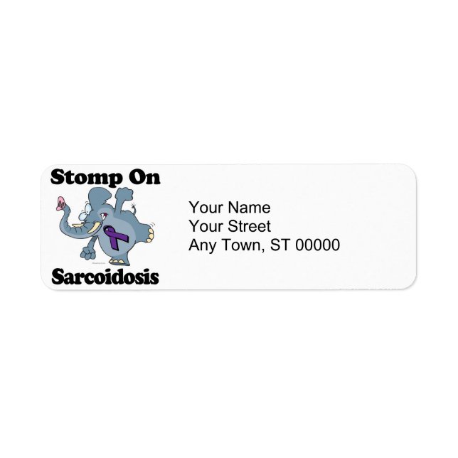 Elephant Stomp on Sarcoidosis Returadress Etikett (Framsidan)