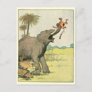 Elephant Story Bok Teckning Vykort
