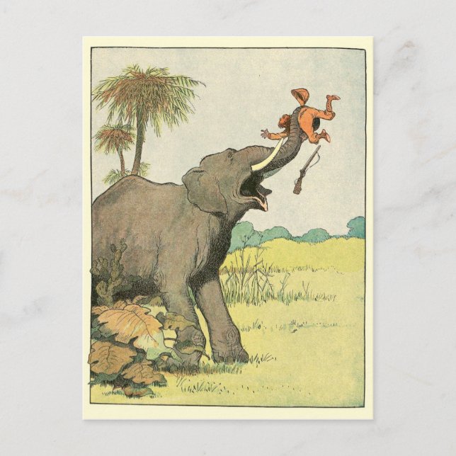 Elephant Story Bok Teckning Vykort (Framsida)