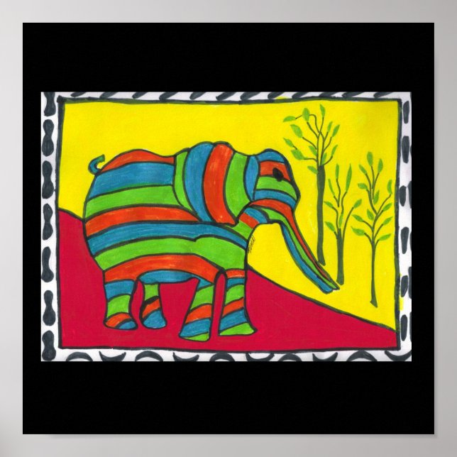 Elephant Stroll Kanvastryck Poster (Framsidan)