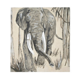 Elephant Strullande genom Wooded Savanna Art Anteckningsblock