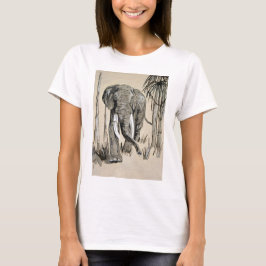 Elephant Strullande genom Wooded Savanna Art T Shirt