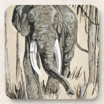 Elephant Strullande genom Wooded Savanna Art