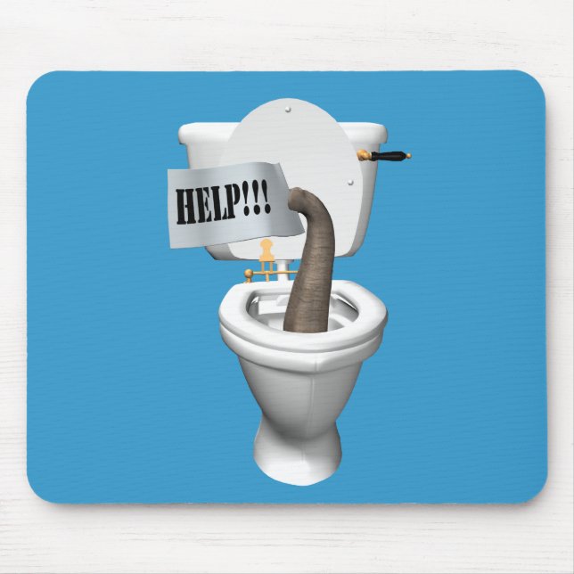 Elephant Stuck i Toilet Musmatta (Framsidan)