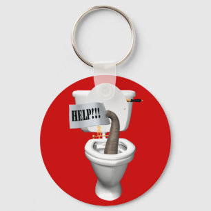 Elephant Stuck in Toilet Nyckelring
