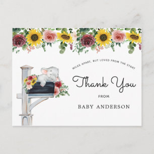 Elephant SunblommBaby Shower by Mail Tack Vykort