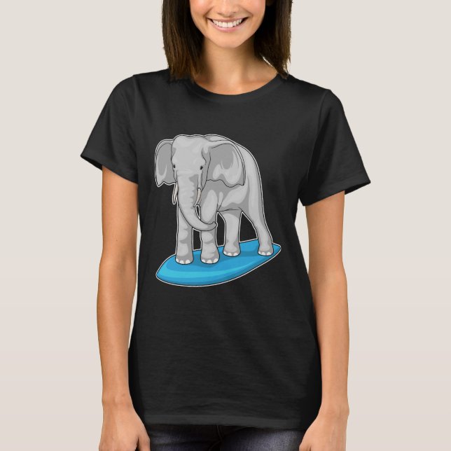 Elephant Surfer Surfboard T Shirt (Framsida)