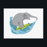 Elephant Surfer Vykort<br><div class="desc">Även om din fiende är en myts storlek,  se honom som en elefant.</div>