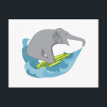 Elephant Surfer Vykort<br><div class="desc">Även om din fiende är en myts storlek,  se honom som en elefant.</div>