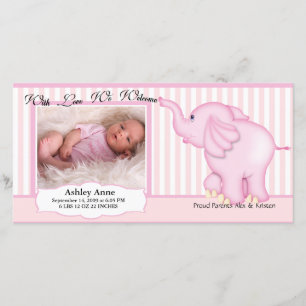 Elephant Sweet Flicka Birth Meddelande