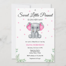 Elephant Sweet Little Peanut Girl Shower
