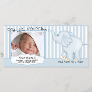 Elephant Sweet Pojke Birth Meddelande