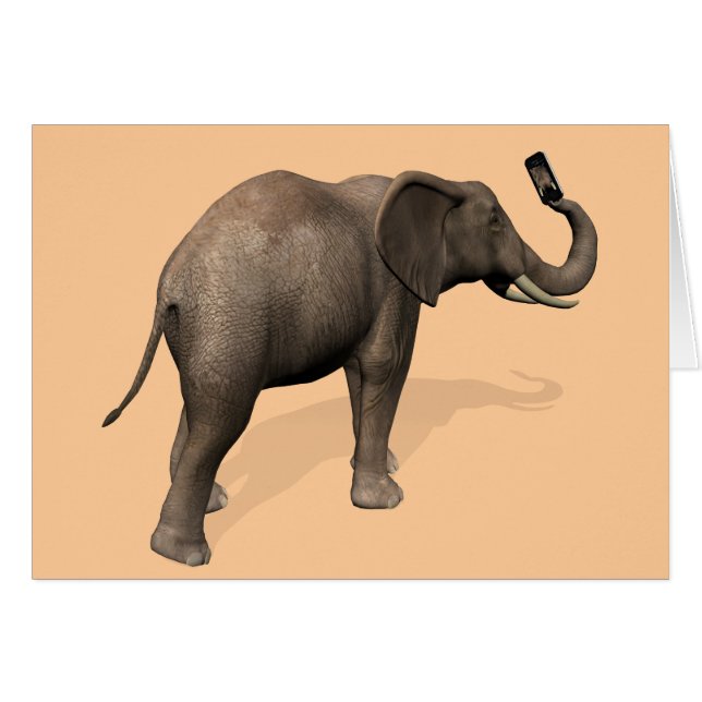 Elephant tar en Selfie Hälsningskort (Framsidan Horizontal)