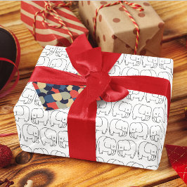 Elephant Tecknad Presentpapper