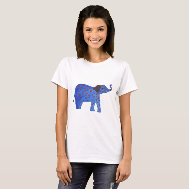 Elephant Teckning Basic T-Shirt (Hel framsida)