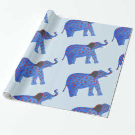 Elephant Teckning Wrapping Papper Presentpapper