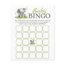 Elephant ThBäste BabyShower Bingo Papprare Lakan