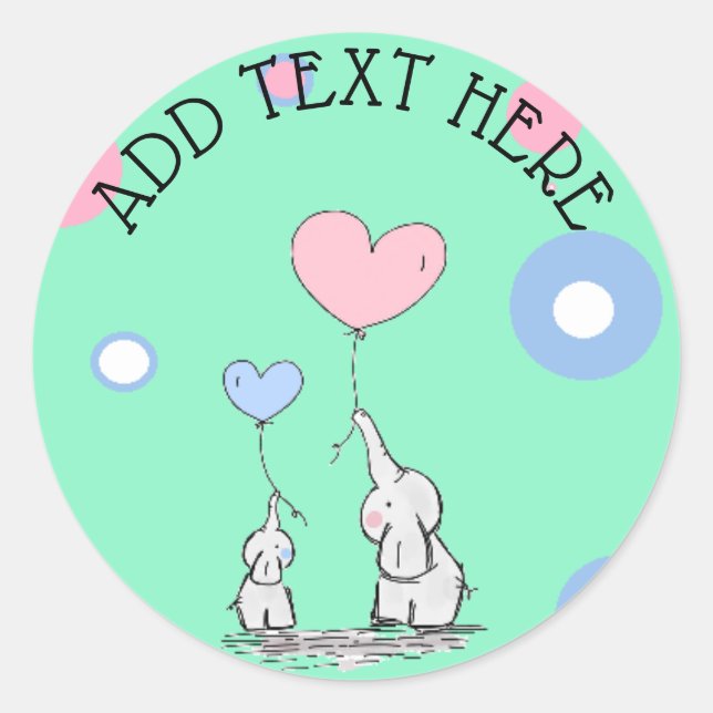 Elephant ThBäste Shower Stickers Runt Klistermärke (Framsida)