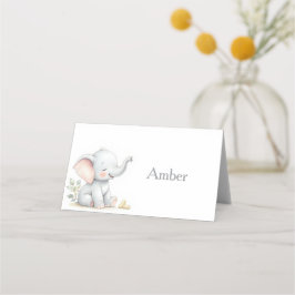 Elephant Themed Baby Shower Place Cards Placeringskort