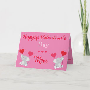Elephant themed Valentine för Mamma Kort