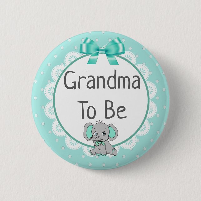 Elephant Thligma Grandma to be Baby Shower Knapp (Framsida)