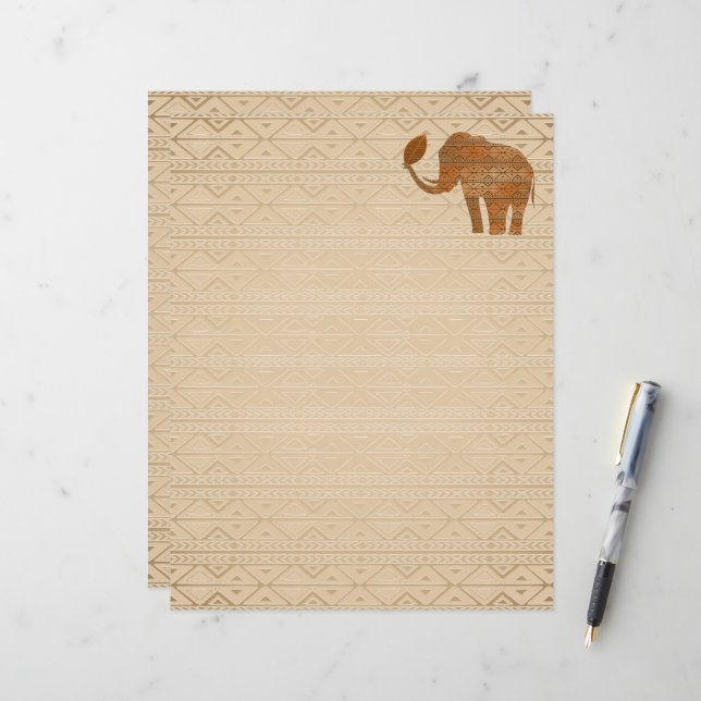 Elephant Tribal Art Design (Fram/Back In Situ)